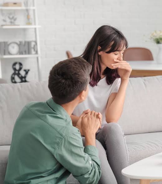 A couple experiencing emotional distress after infidelity and broken trust